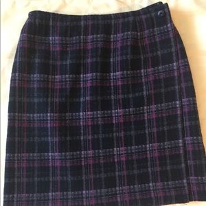 NWOT 60% wool plaid wrap skirt